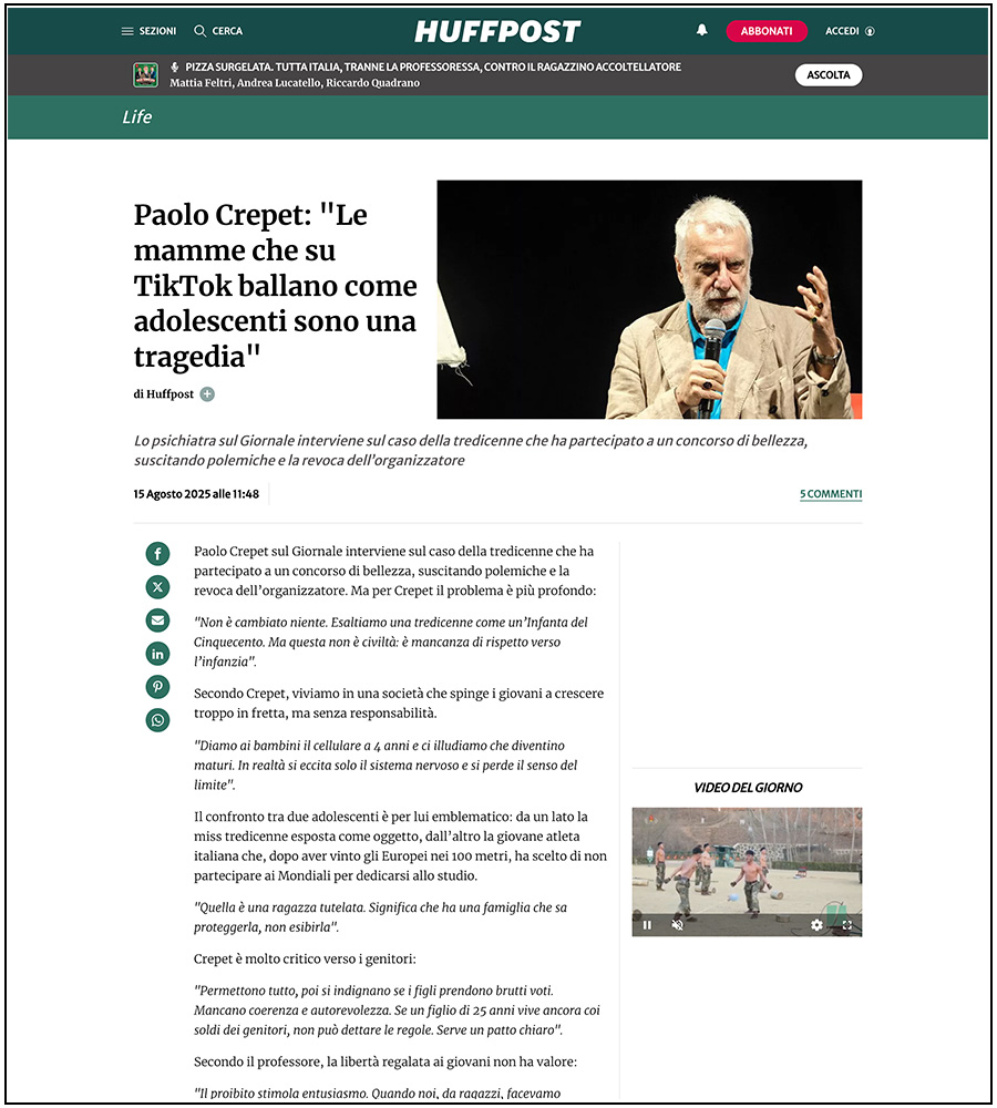 HuffPost - Paolo Crepet - Foto Davide Di Lalla