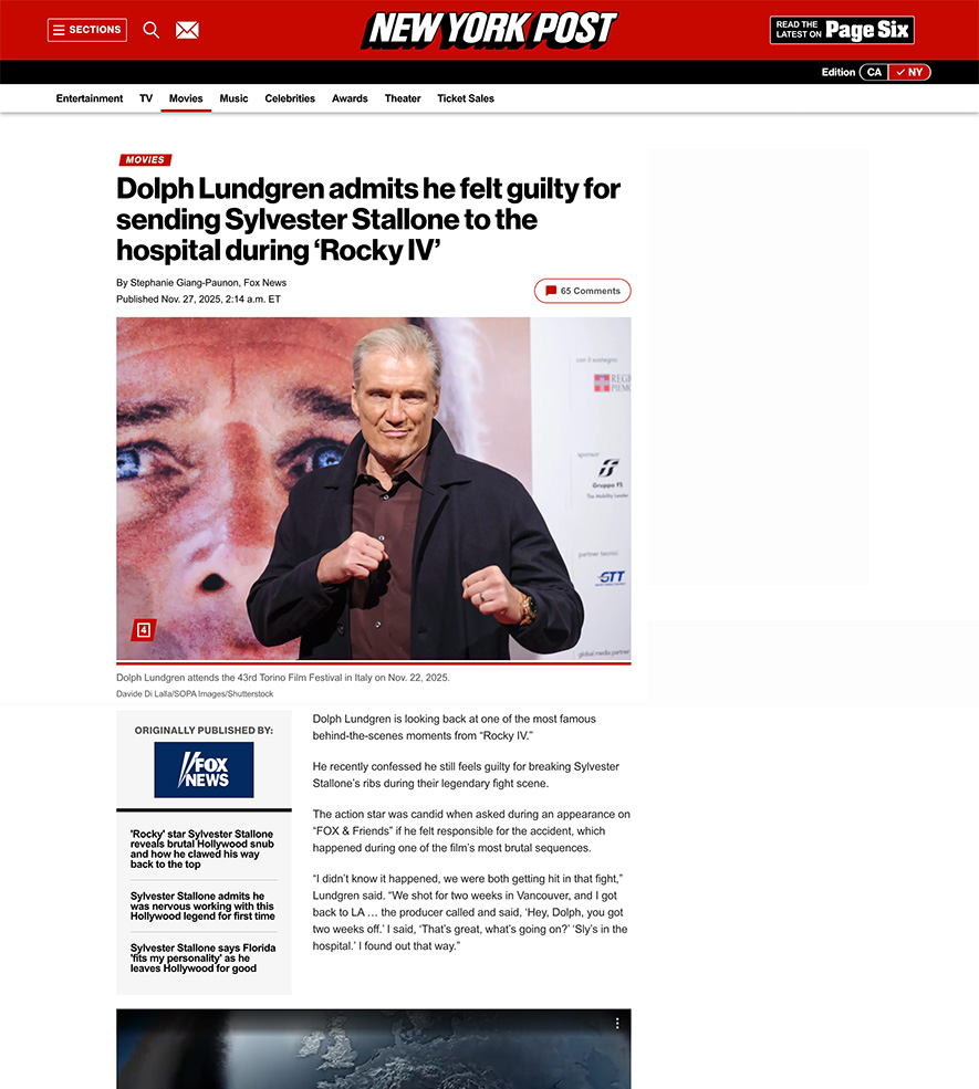 New York Post - Dolph Lundgren - Torino Film Festival - Foto Davide Di Lalla